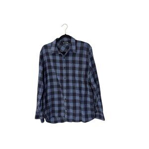 Travis Mathew Navy and Charcoal Checkered Shirt